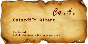 Csiszár Albert névjegykártya