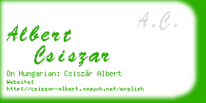 albert csiszar business card