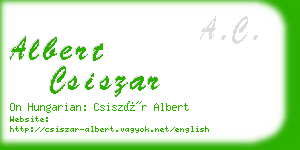 albert csiszar business card